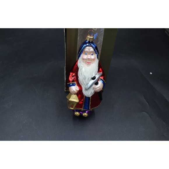 Mouth Blown Glass Sleepy Santa or Elf or Dwarfs CHRISTMAS ORNAMENT Hand Crafted - Picture 2 of 3